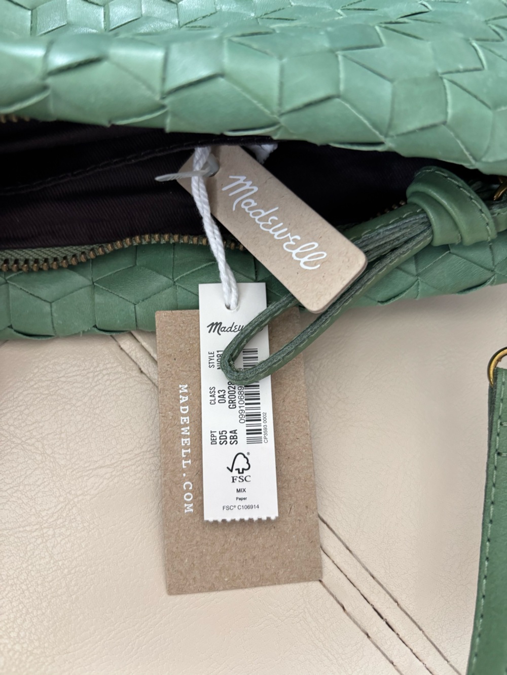 Madewell The Puff Crossbody Bag in Basil NWT - Picture 3 of 11